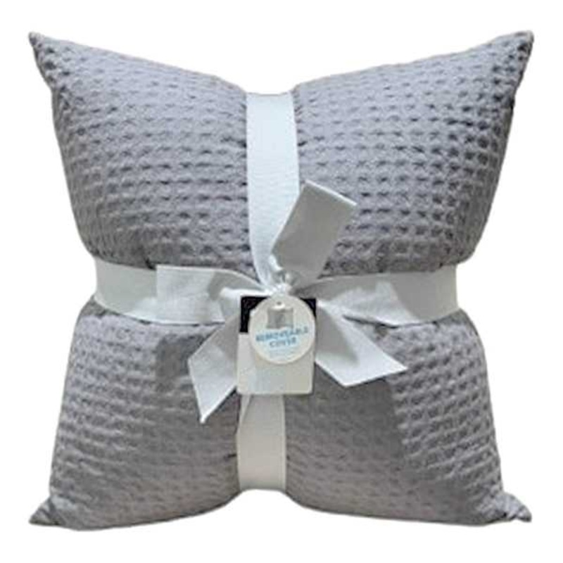 Crosby St. 2-Pack Grey Waffle Throw Pillows, 18″