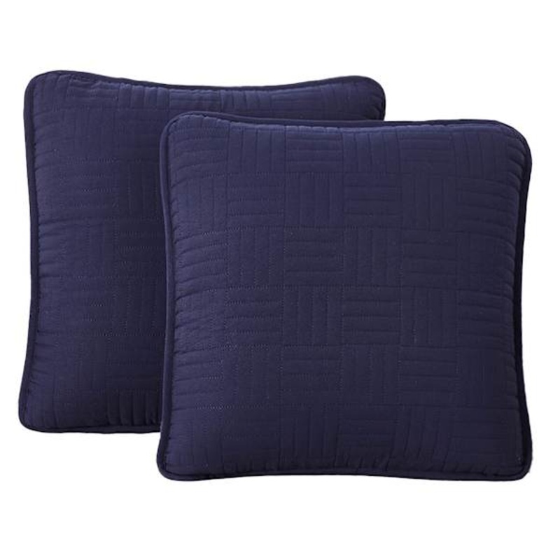 Crosby St. 2-Pack Navy Blue Washed Microfiber Throw Pillows, 18″
