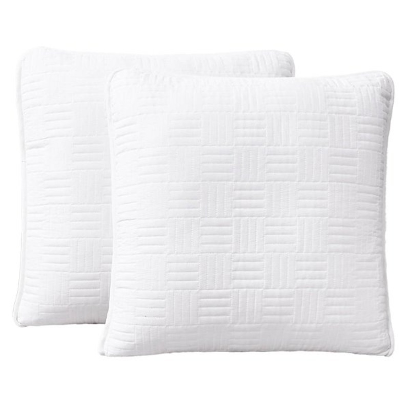 Crosby St. 2-Pack White Blue Washed Microfiber Pillows, 24″