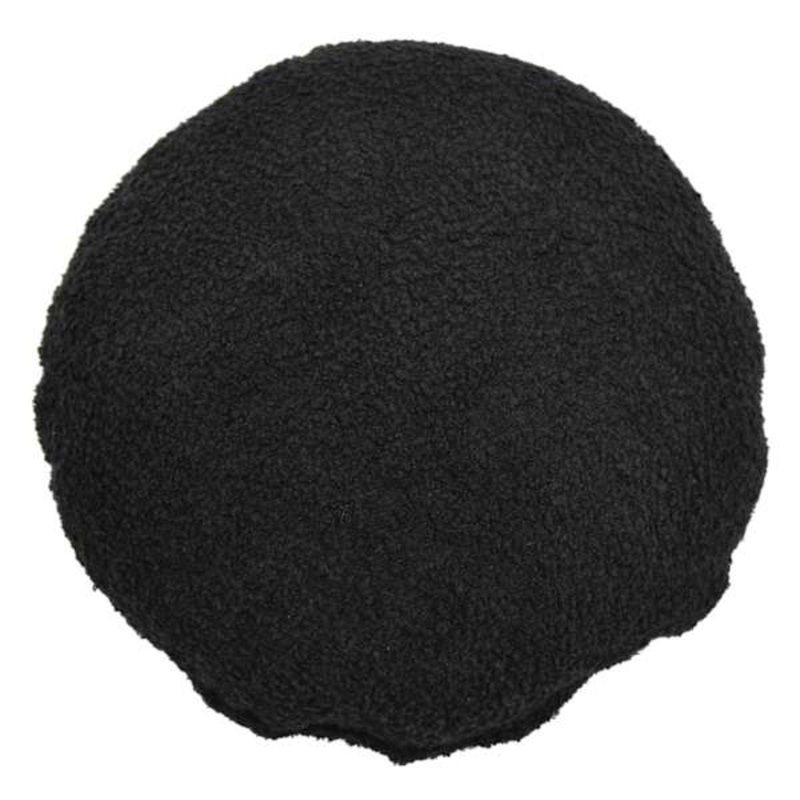 Crosby St. Black Soft Textured Boucle Round Throw Pillow, 16″