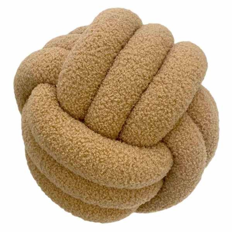 Crosby St. Brown Plush Knot Throw Pillow, 12″