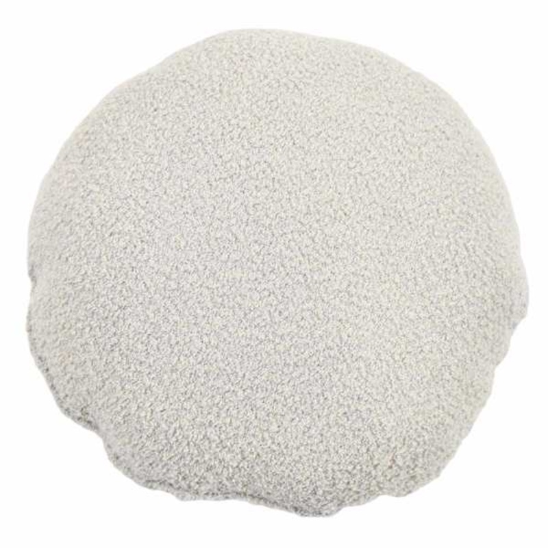 Crosby St. Grey Soft Textured Boucle Round Throw Pillow, 16″