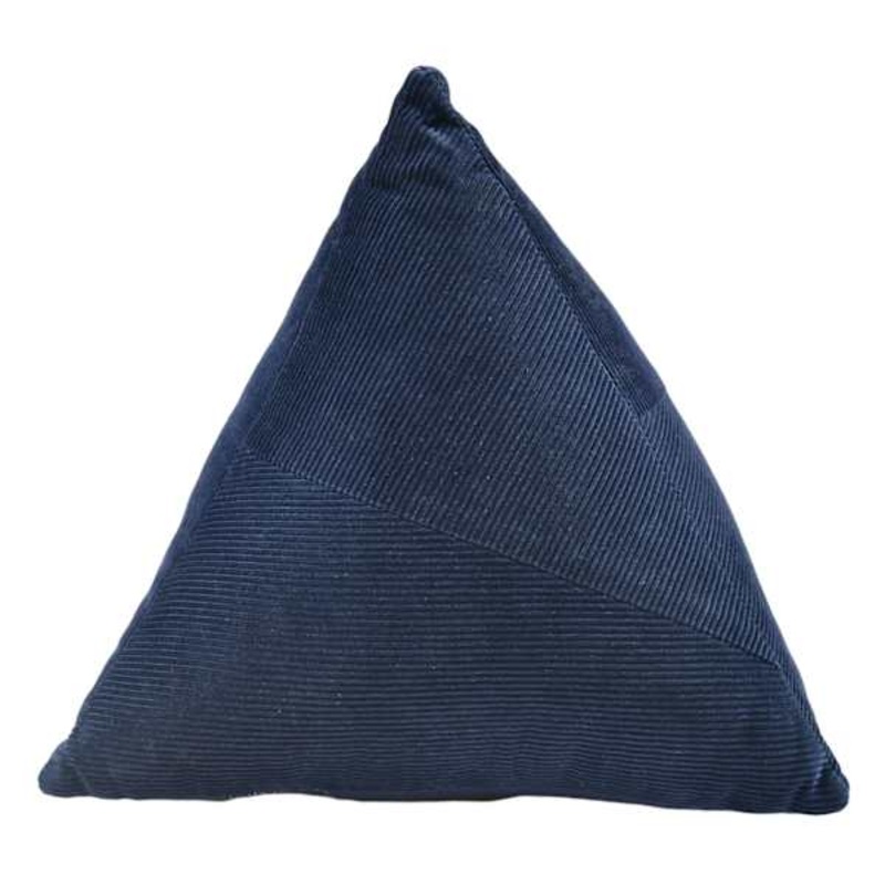 Crosby St. Navy Blue Corduroy Triangle Shaped Throw Pillow, 14×15