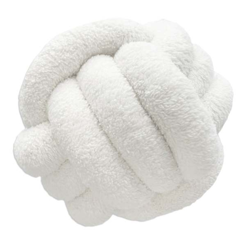 Crosby St. White Plush Knot Pillow, 12″