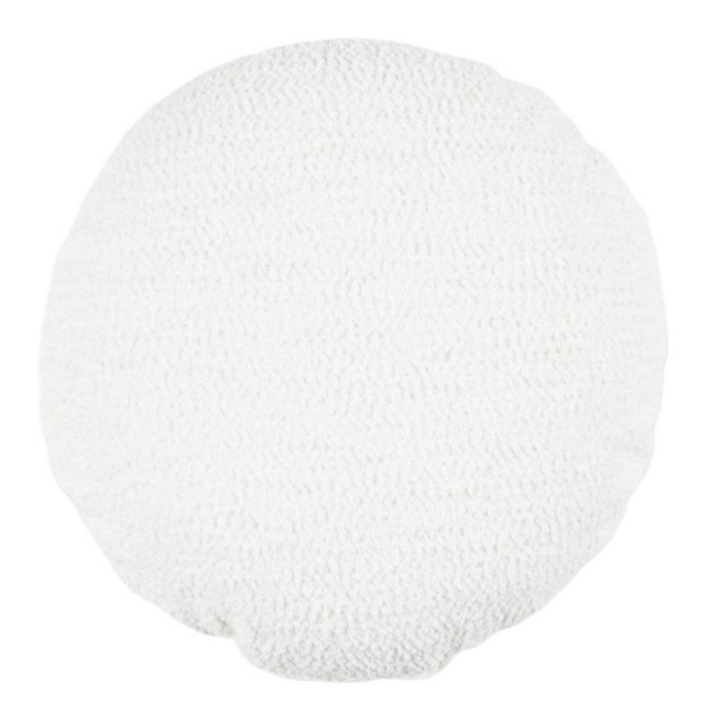 Crosby St. White Soft Textured Boucle Round Throw Pillow, 16″