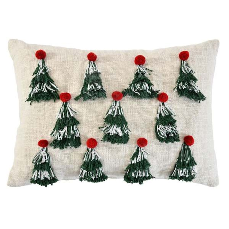 Fringed Trees Throw Pillow, 14×20