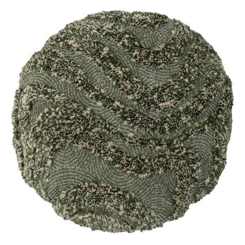 Green Tufted Round Throw Pillow, 18″