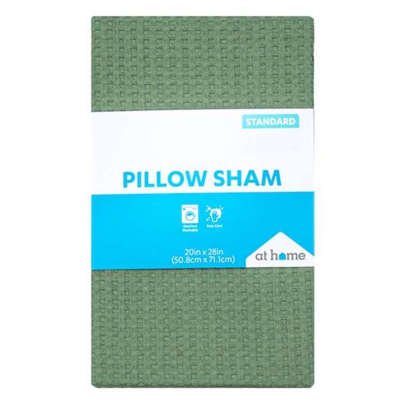 Green Waffle Pillowcase, Standard