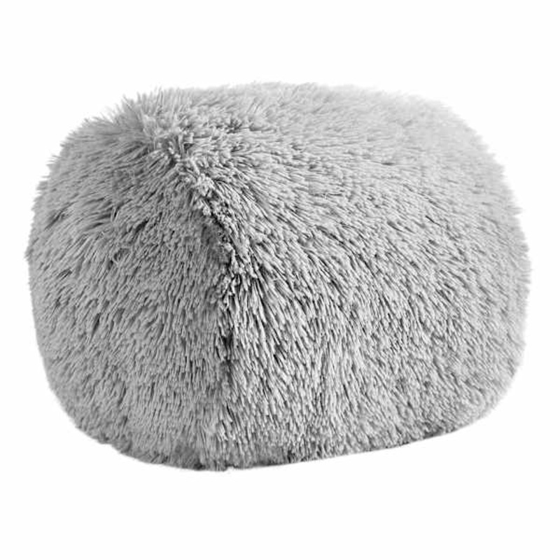 Grey Fluffy Throw Pillow, 8×9