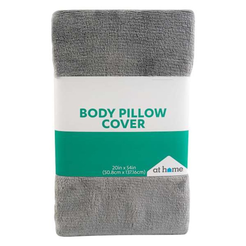 Grey Plush Body Pillow Cover, 20×54
