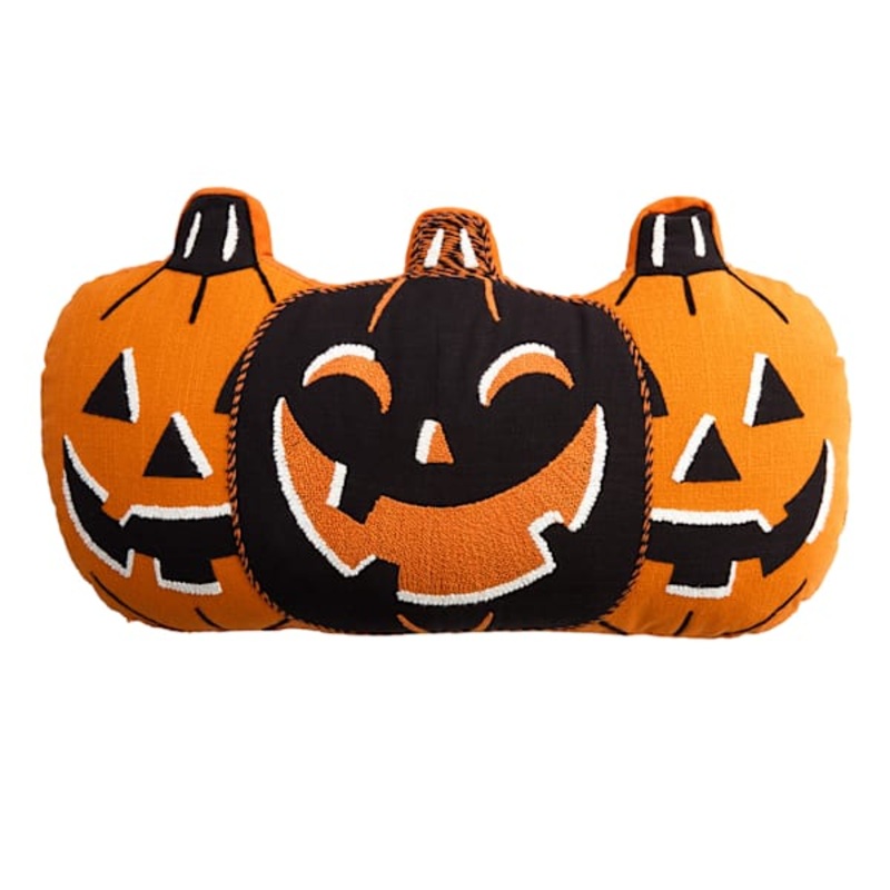 Happy Haunting Jack-o’-Lantern Trio Oblong Throw Pillow, 27×15