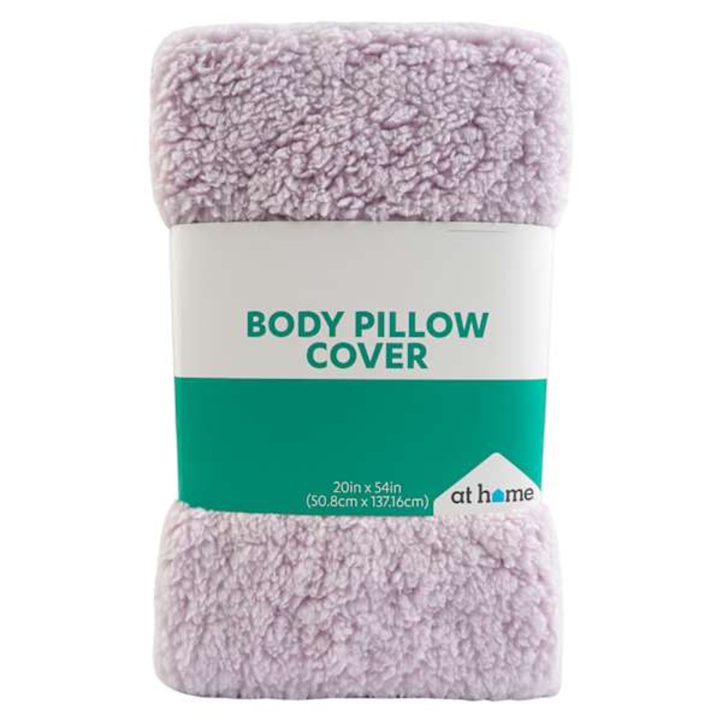 Lilac Sherpa Body Pillow Cover, 20×54