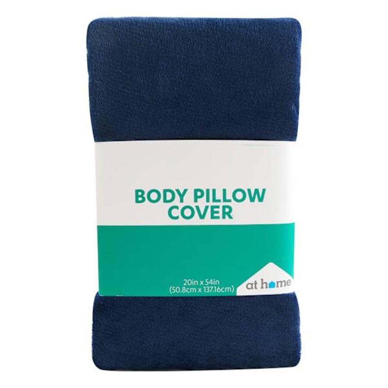 Navy Blue Plush Body Pillow Cover, 20×54
