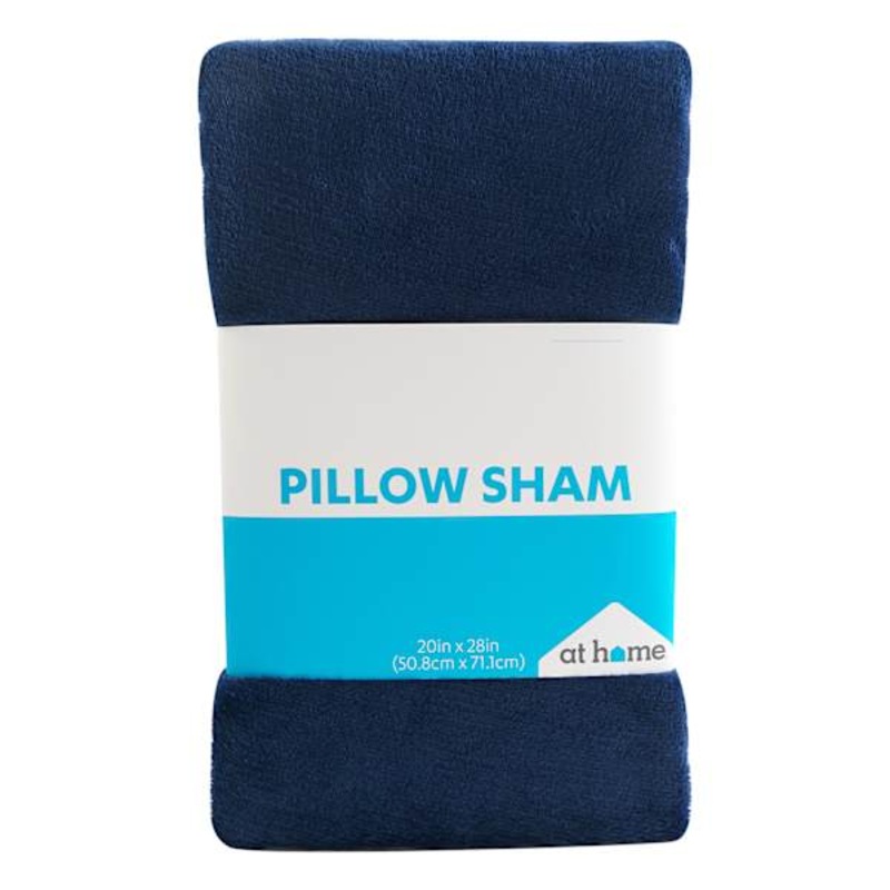 Navy Blue Plush Pillow Sham, 20×28