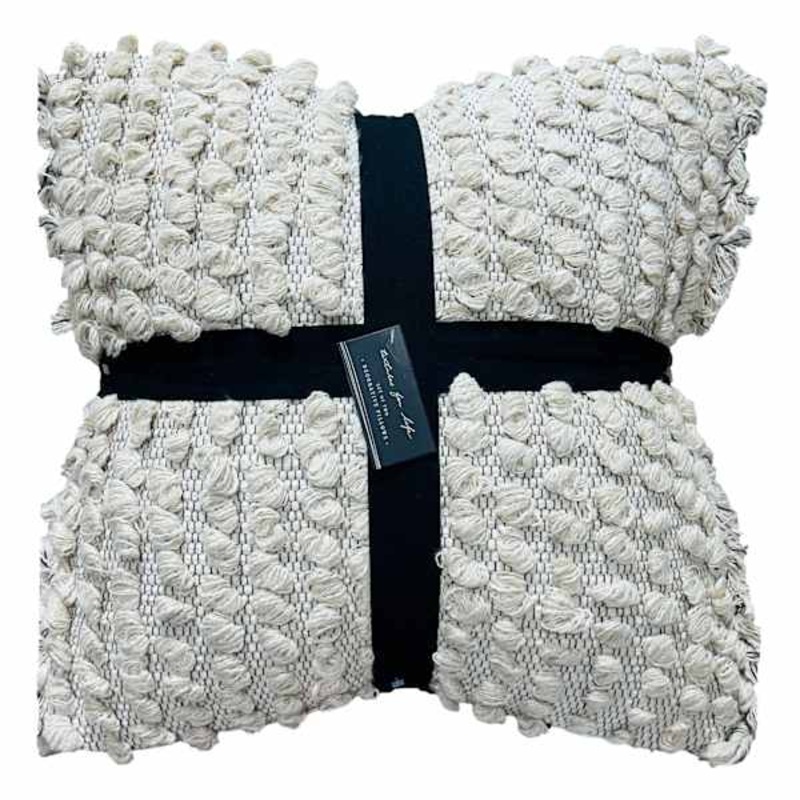 Neutral Loop Dots Throw Pillow, 20″