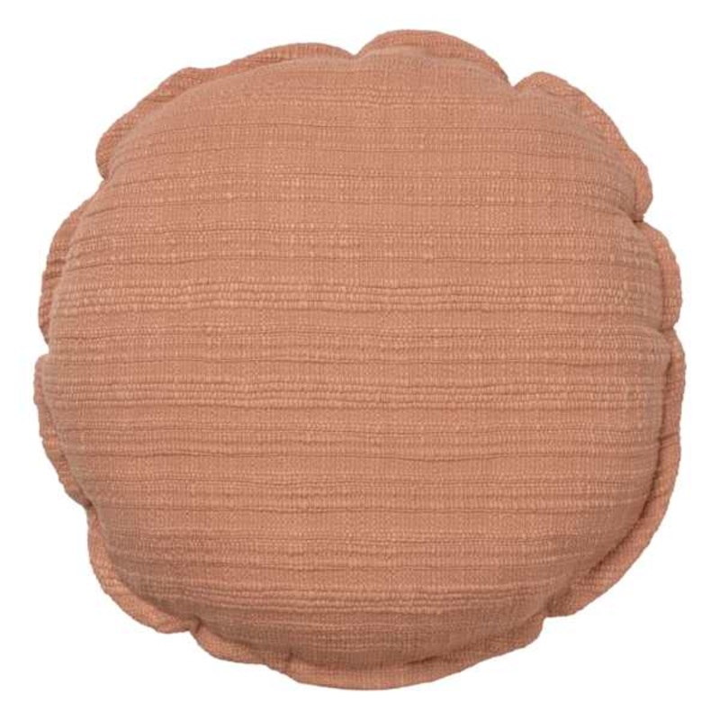 Pink Striped Slub Round Throw Pillow, 16″