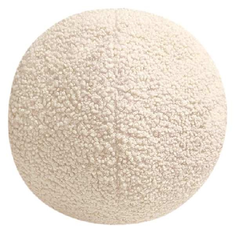 Soul Searcher White Round Boucle Throw Pillow, 14″