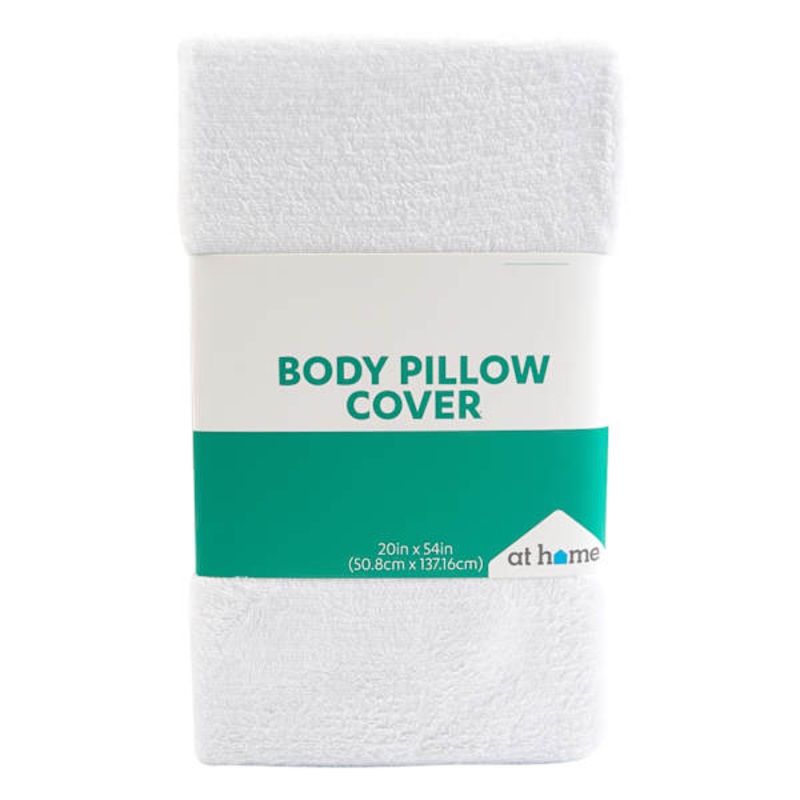White Plush Body Pillow Cover, 20×54