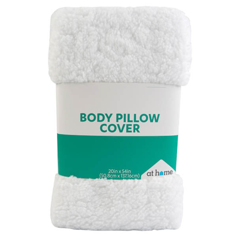 White Sherpa Body Pillow Cover, 20×54