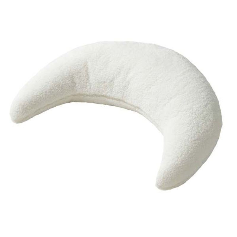 White Sherpa Moon Shaped Throw Pillow