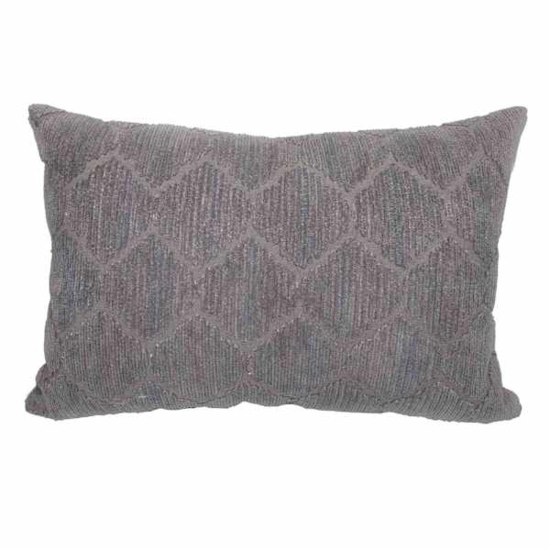 14X20 Charcoal Cheniel Embroidered Pillow