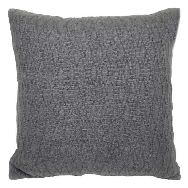 18X18 Charcoal Woven Diamond Acid Wash Pillow