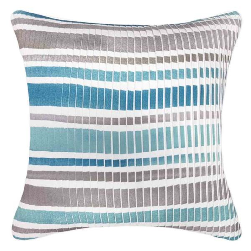Aqua Sleek Striped Throw Pillow, 18″