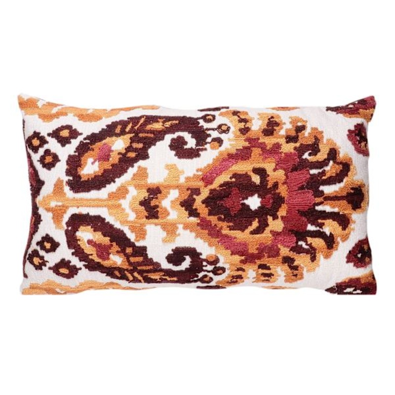 Auburn Aztec Embroidered Throw Pillow, 14×26