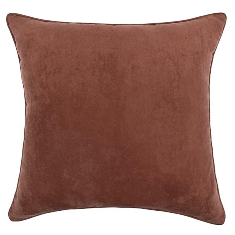 Baked Clay Torrey Faux Suede Throw Pillow, 18″