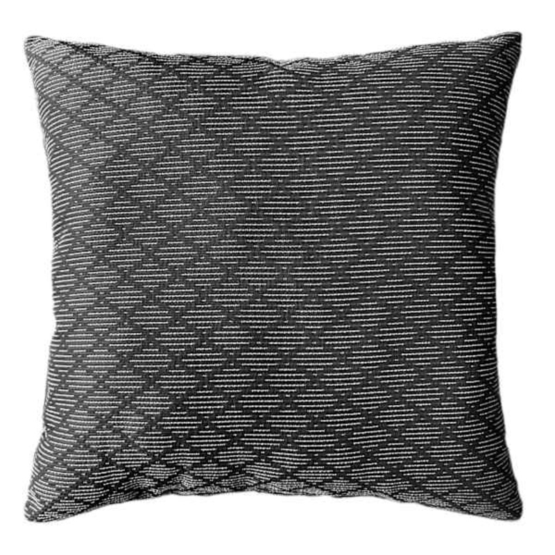 Black Jacquard Diamond Textured Throw Pillow, 18″