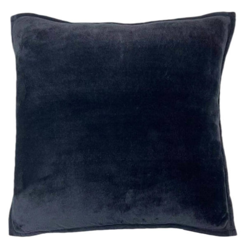 Black Micro Plush Throw Pillow, 24″