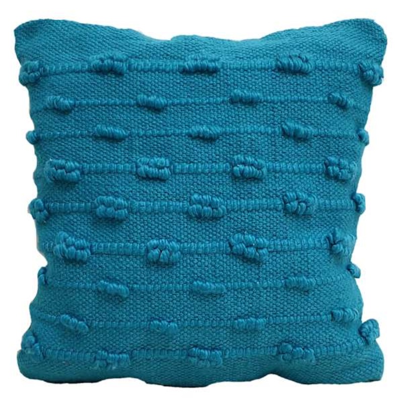 Blue Bubble Textured Throw Pillow, 16″