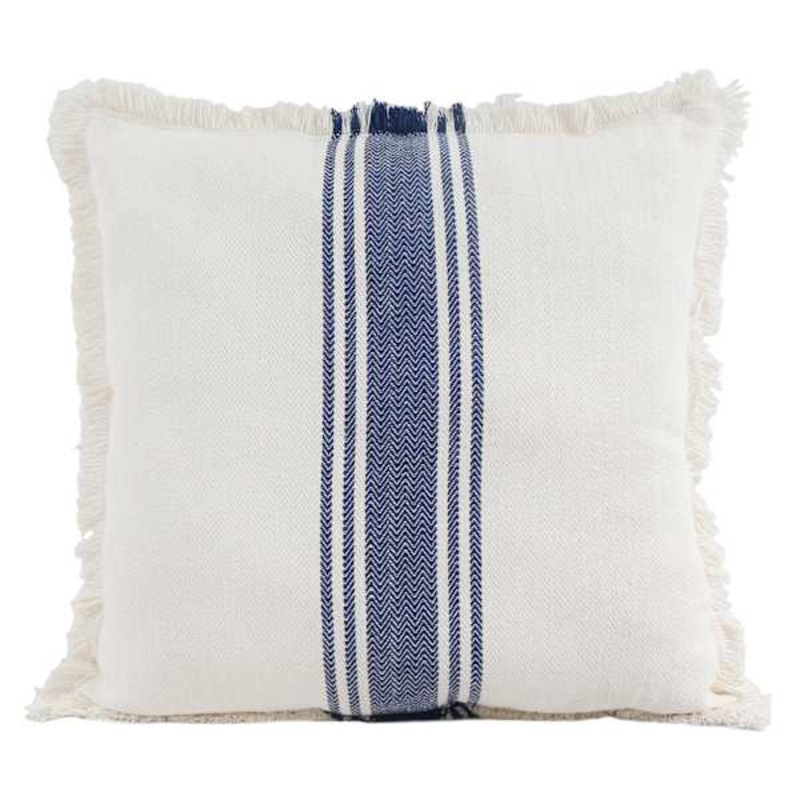 Blue Center Striped Throw Pillow, 27″