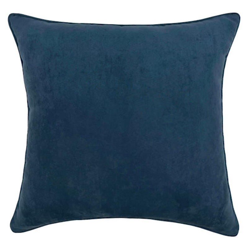 Blue Faux Suede Throw Pillow, 18″