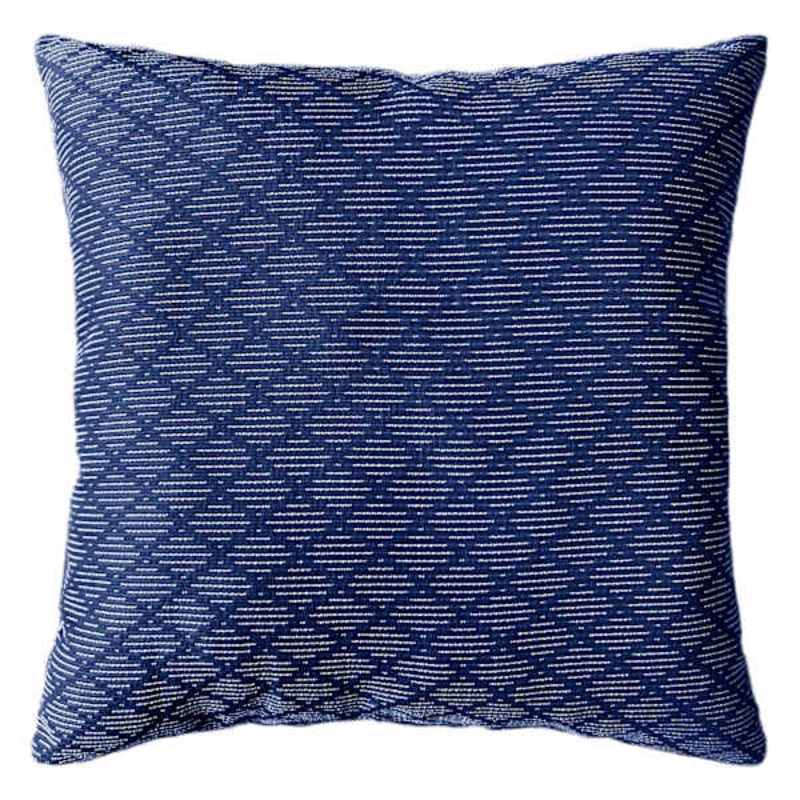 Blue Jacquard Diamond Textured Throw Pillow, 18″