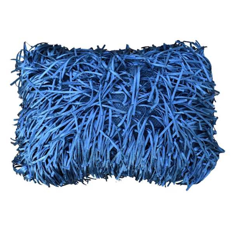 Blue Shag Throw Pillow, 14×20