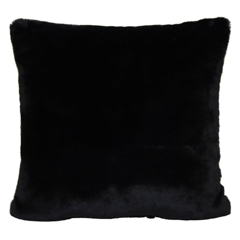 Bristol Black Faux Fur Oversized Throw Pillow, 24″