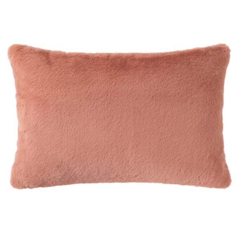 Bristol Blush Faux Fur Throw Pillow, 14×20