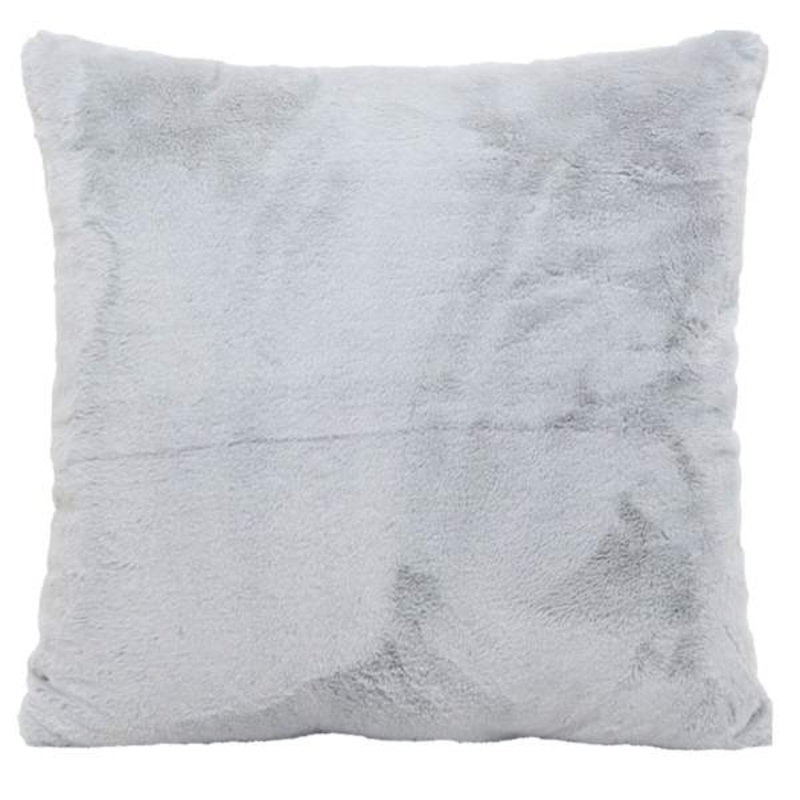 Bristol Grey Faux Fur Throw Pillow, 18″