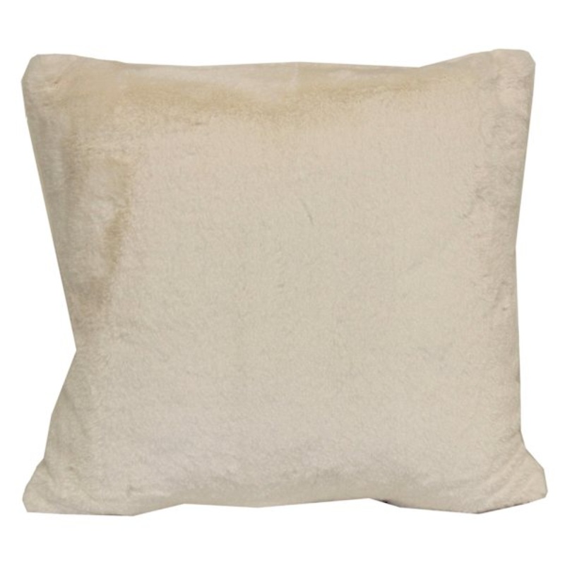 Bristol Ivory Faux Fur Throw Pillow, 18″