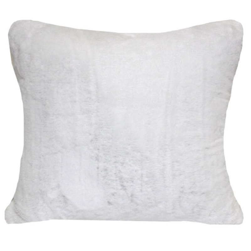 Bristol White Faux Fur Throw Pillow, 18″