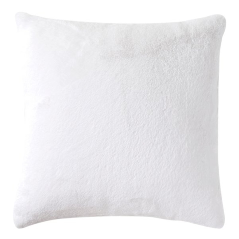 Bristol White Faux Fur Throw Pillow, 24″