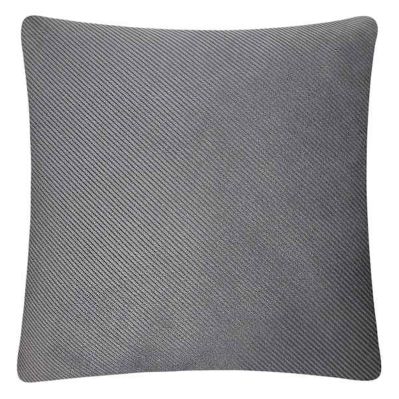 Charcoal Grey Diagonal Striped Throw Pillow, 18″