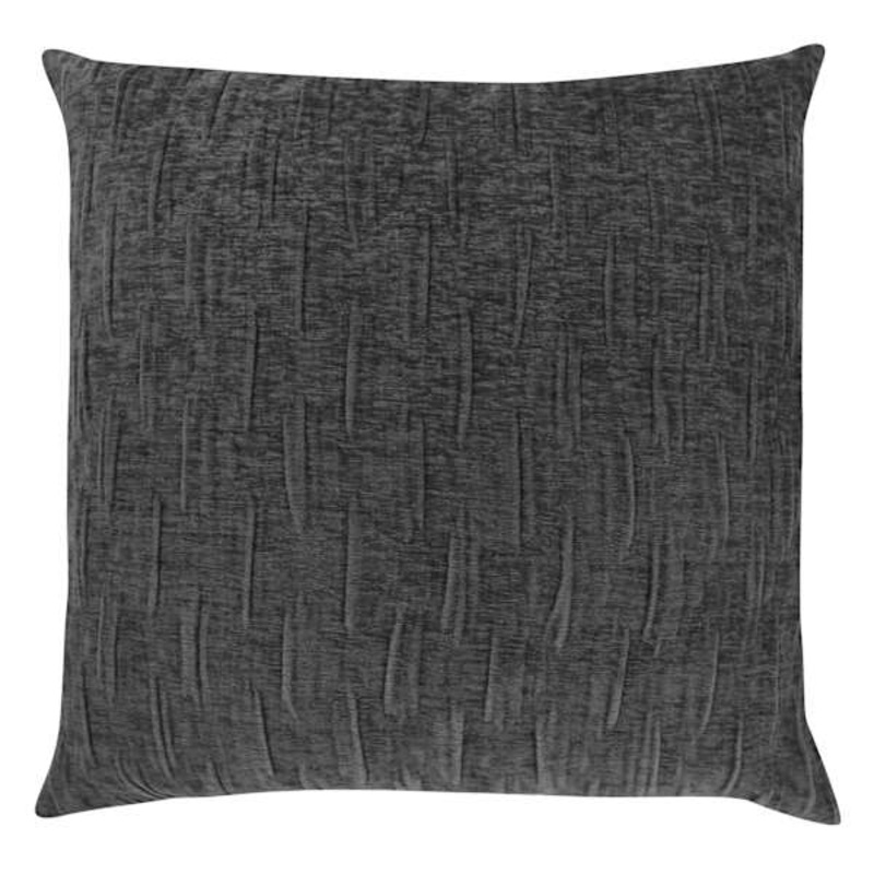Charcoal Grey Diamond Dash Chenille Throw Pillow, 18″