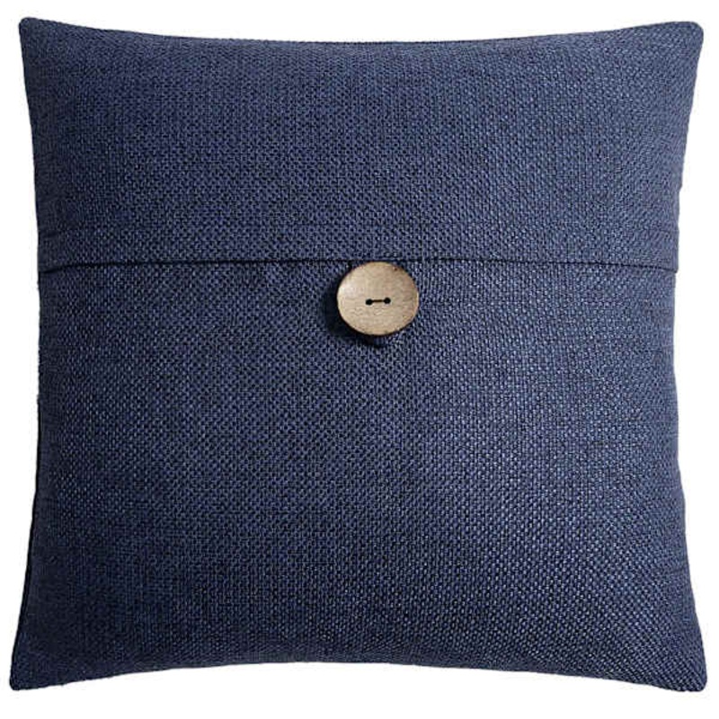 Clayton Blue Coconut Button Throw Pillow, 20″