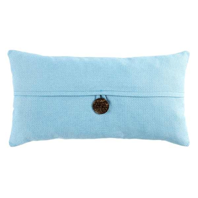 Clayton Light Blue Button Oblong Throw Pillow, 13×24
