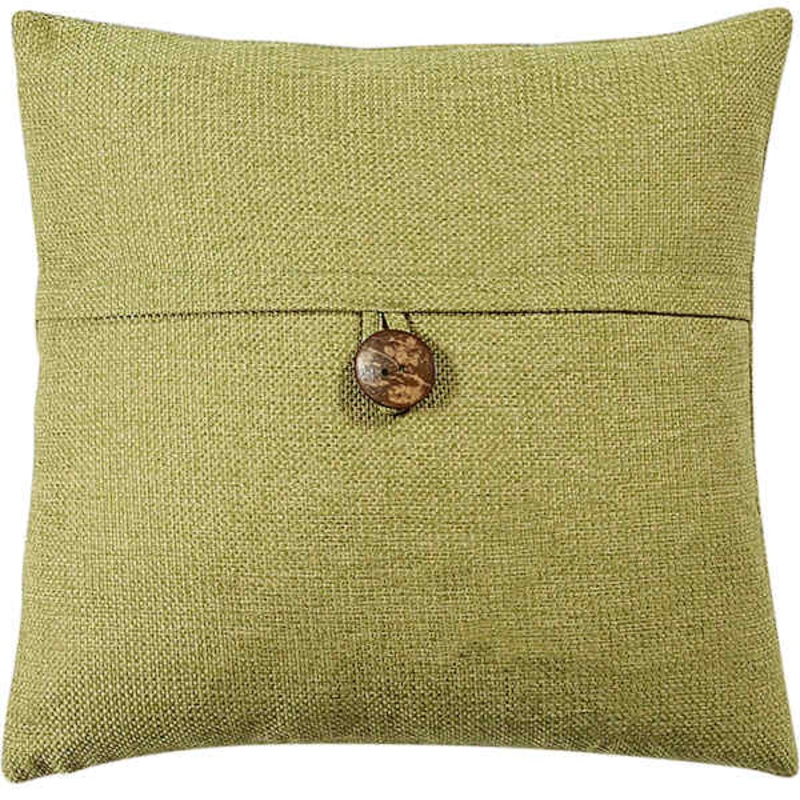 Clayton Olive Green Coconut Button Throw Pillow, 20″
