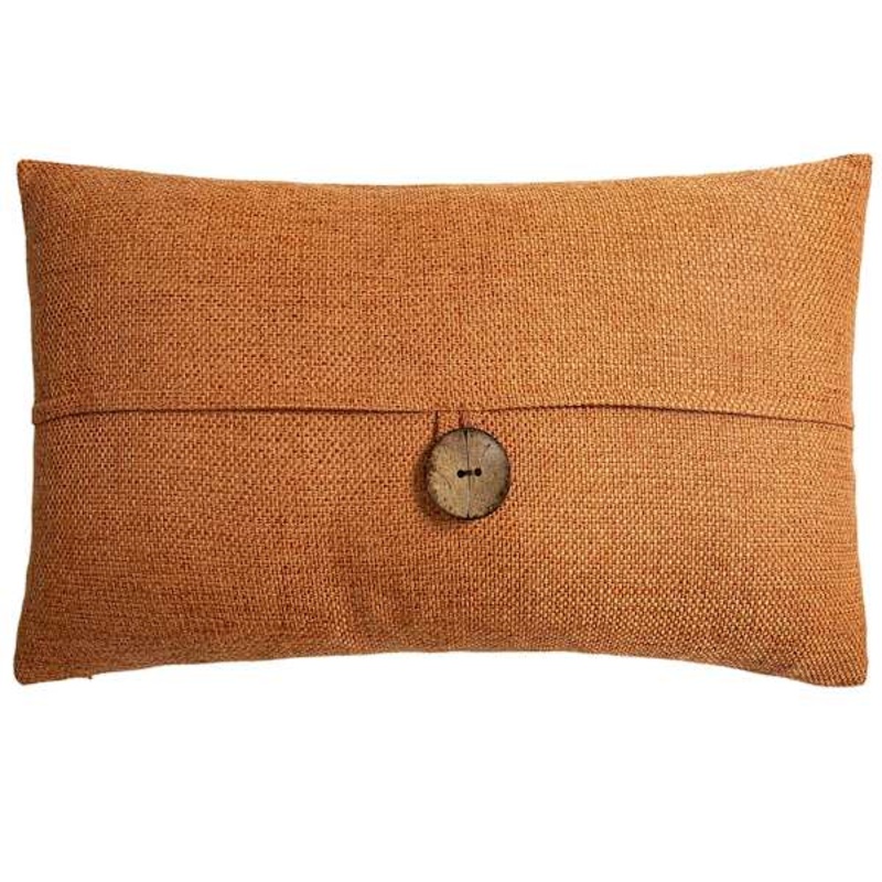 Clayton Orange Coconut Button Throw Pillow, 13×24