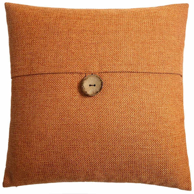 Clayton Orange Coconut Button Throw Pillow, 20″