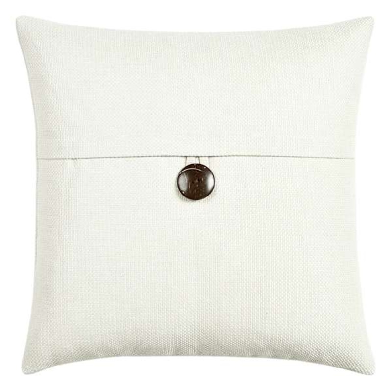 Clayton White Button Throw Pillow, 24″